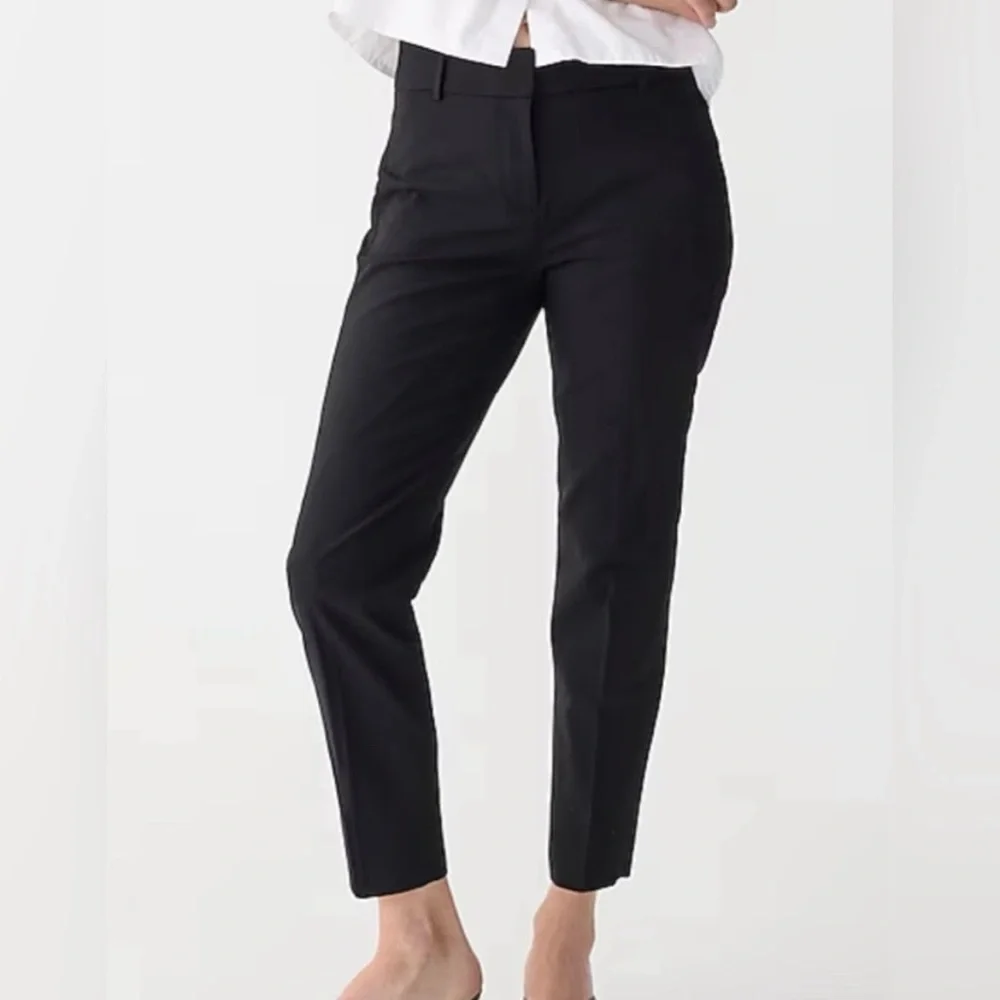 J.Crew Cameron High Rise Slim Ankle Trouser Pants in Four-Season Stretch Black